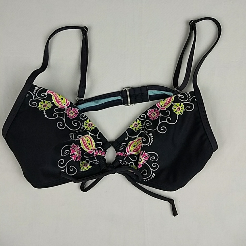 Athleta Floral Keyhole Bathing Suit Top